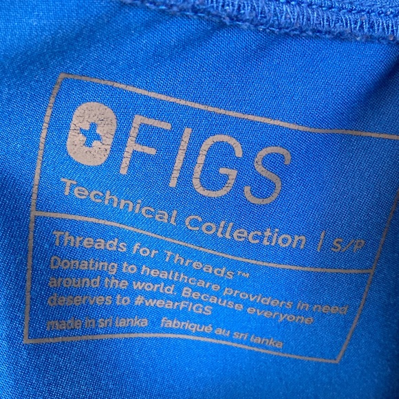 Set FIGS Rafaela Royal Blue Top And Zamora Jogger Set XS/S - Picture 14 of 16